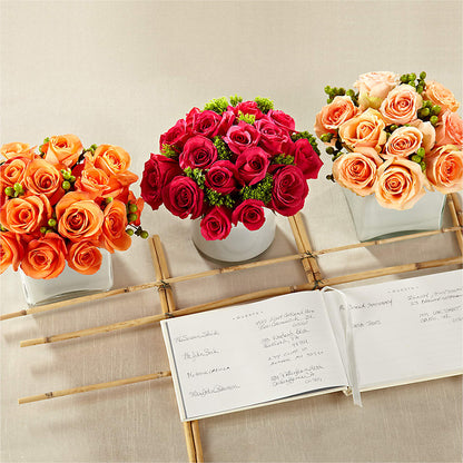 Dawn Rose Centerpiece –  Reedley Flower Shop, Reedley CA